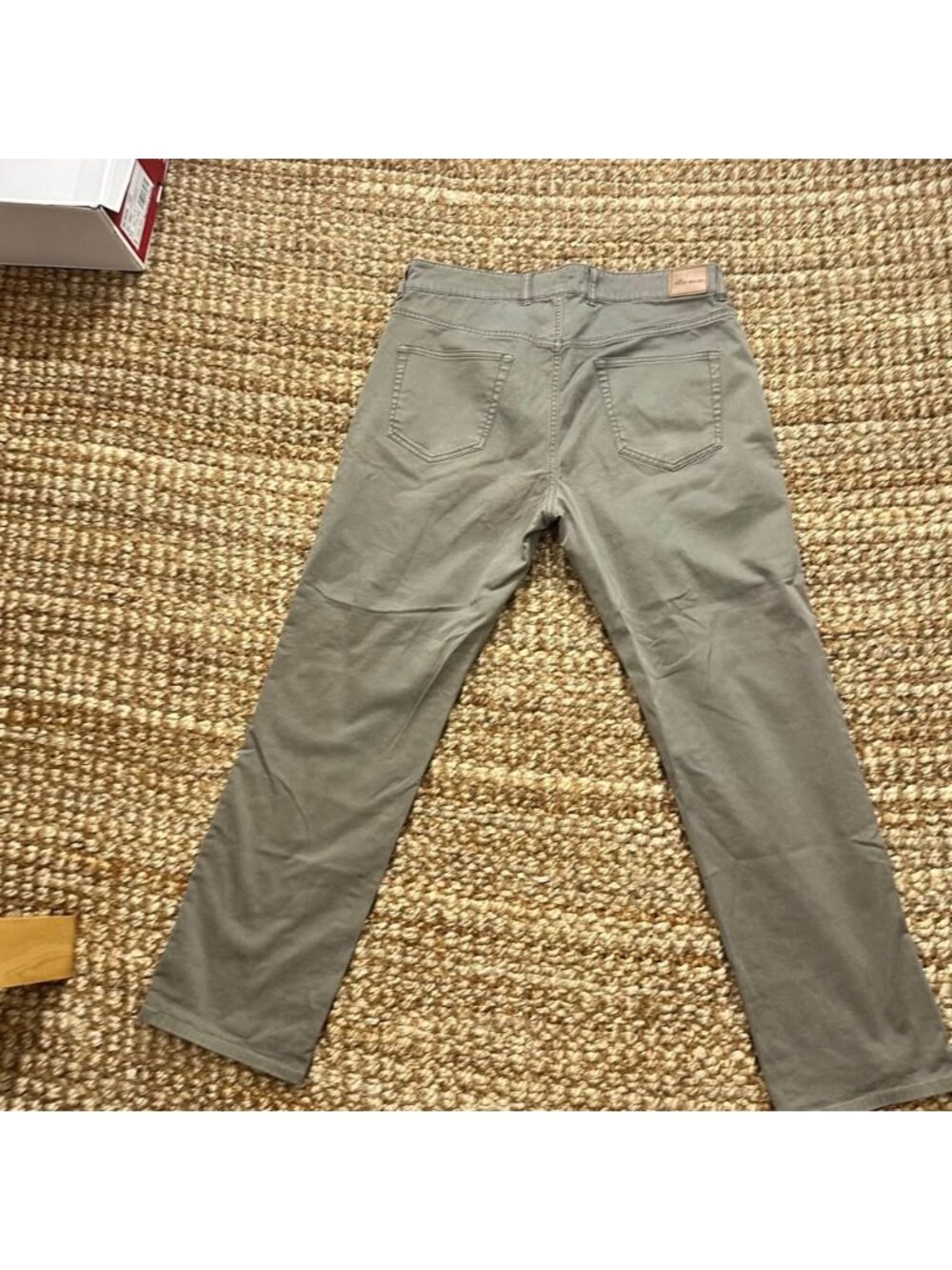 Peter Millar Mens Performance Chino Pants Straight Leg Tan Brown Stretch 34x30 - Picture 3 of 9